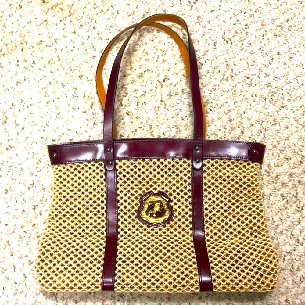VINTAGE/RARE John Romain 60s Leather and Woven Purse
